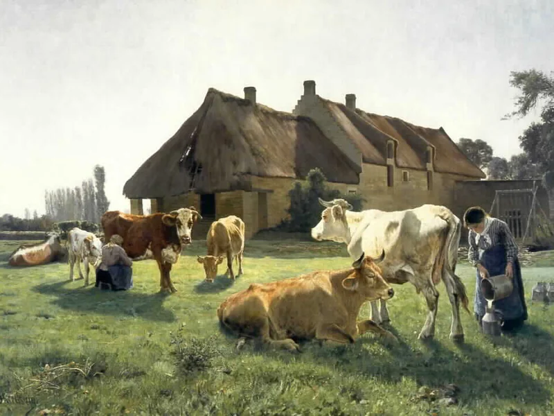 1854-Christian Skredsvig - Una fattoria a Venoix - Musée de Normandie, Caen